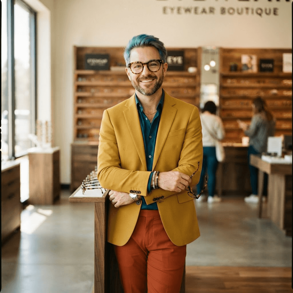 James, lead optician at Glance Glasses